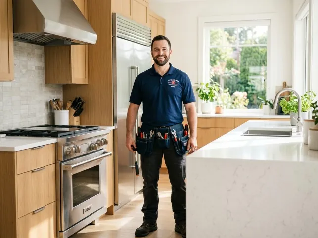 Appliance Repair Hero technician in a Ardmore, PA kitchen after an appliance repair